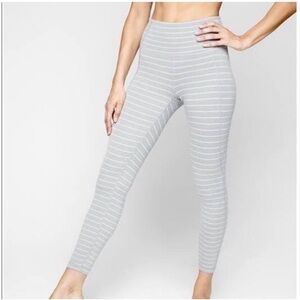 Athleta Grey Strip Salutation Tight - Size Medium